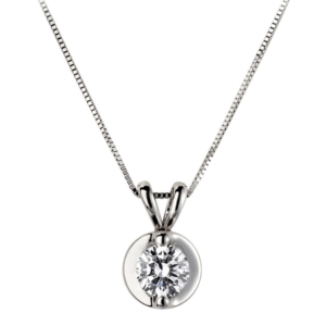0.33 ctw 18kt White Gold Round Cut Diamond Pendant VS2 / I Color