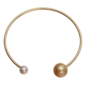 Tokyo Pearl 6.5 mm - 10.0 mm 18kt Yellow Gold Akoya Gold South Sea Pearl Bangle