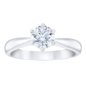 1ct Platinum Round Diamond Ring VS2/I
