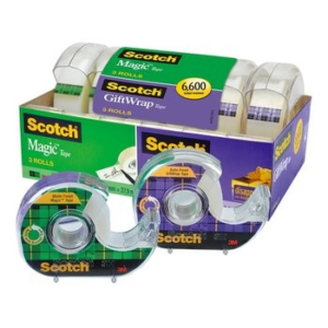3M Scotch Tape X 6-Pack [Magic X 3 + GiftWrap Tape X3]