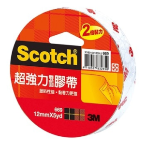 3M Scotch Double Sided Strong Adhesive Tape Set #669