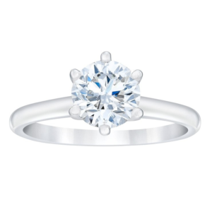 1.5 ct 18kt White Gold Round Diamond Ring VVS2/F