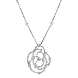0.65 ctw 18kt White Gold Round Diamond Pendant VS2/G