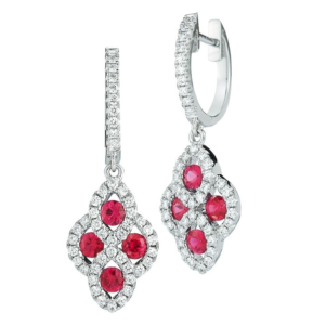 0.66 ctw 14kt White Gold Spinel Diamond Earrings VS2/I