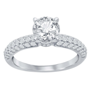 1.46 ctw 18kt White Gold Round Diamond Ring VS2/I