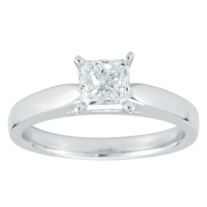 0.70 ct 18kt White Gold Princess Cut Diamond Ring VS2/I