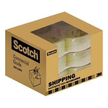 3M Scotch Shipping Packaging Tape 4.8 cm X 90 m X 12-Pack