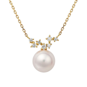 Tokyo Pearl 18kt Yellow Gold 7.0mm - 7.5mm Akoya Pearl Diamond Pendant