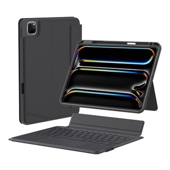 eiP Bluetooth Keyboard Case for iPad Pro 11 inch M4 2024 & 11 inch Magnetic Detachable Cover with Trackpad