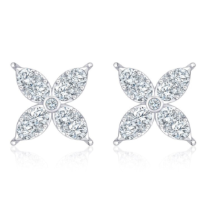0.90 CTW 14kt White Gold Round Diamond Earring VS2/I