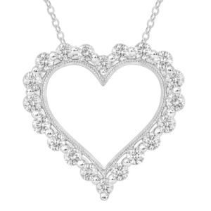 1.00ctw Heart Shape Round Diamond Pendant VS2/I