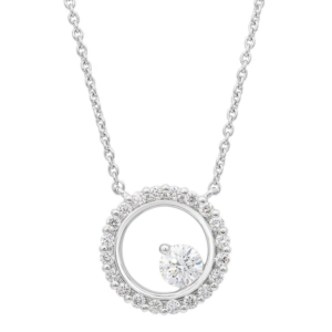 0.45ctw 18kt White Gold Round Diamond Necklace VS2/I