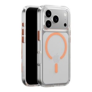 MAGEASY Bright M Never Yellowing Protective Clear Case iPhone 17 pro + Lenz Sapphire Camera Lens Protector + Vetro 9H Tempered Glass Screen Protector