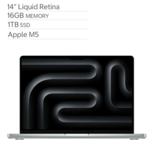 Apple 14 inch MacBook Pro M5 Chip with 10‑Core CPU and 10‑Core GPU 16GB 1TB SSD