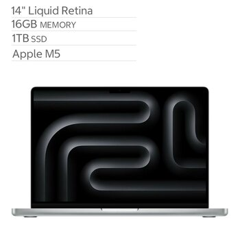 Apple 14 inch MacBook Pro M5 Chip with 10‑Core CPU and 10‑Core GPU 16GB 1TB SSD