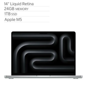 Apple 14 inch MacBook Pro M5 Chip with 10‑Core CPU and 10‑Core GPU 24GB 1TB SSD