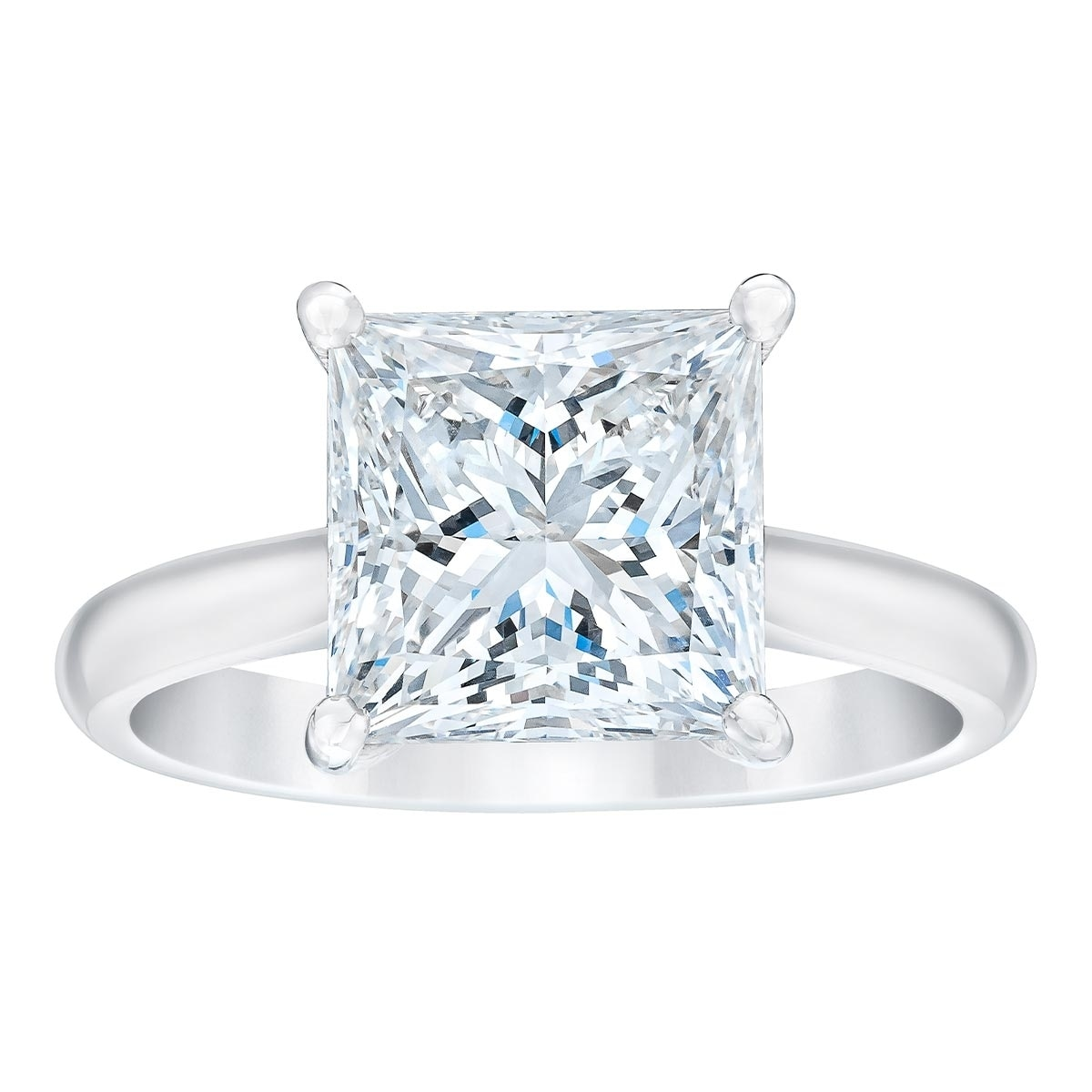 4.01 ct Platinum Princess Cut Diamond Ring VVS2/G