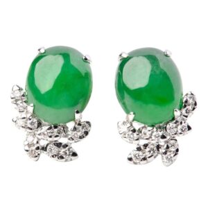 0.20 ctw 18kt White Gold Jadeite Earrings J305-54288