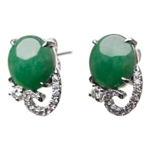 0.24 ctw 18kt White Gold Jadeite Earrings J294-54173