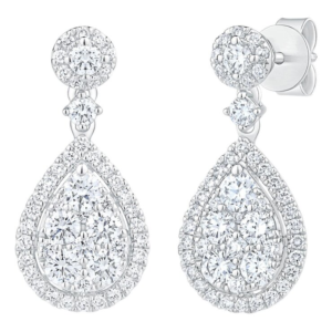 1.91 ctw 14kt White Gold Round Diamond Earrings VS2/I